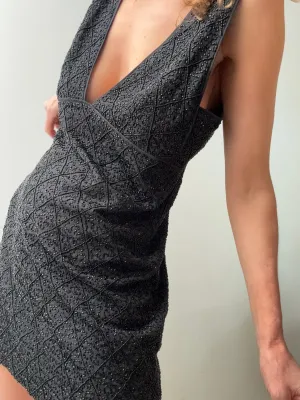 Massimo Dutti Black Beaded dress