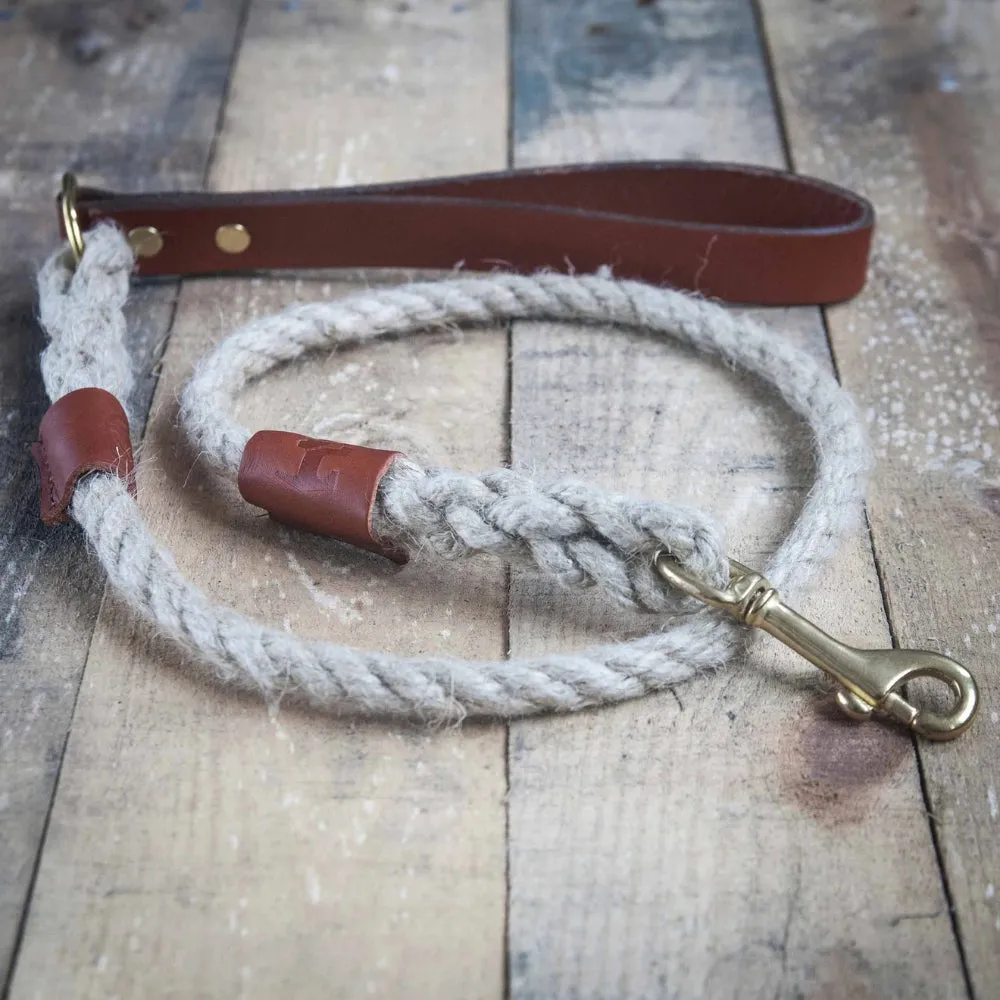 Master Ropemakers X Creature Clothes Leather Handled Rope Dog Lead