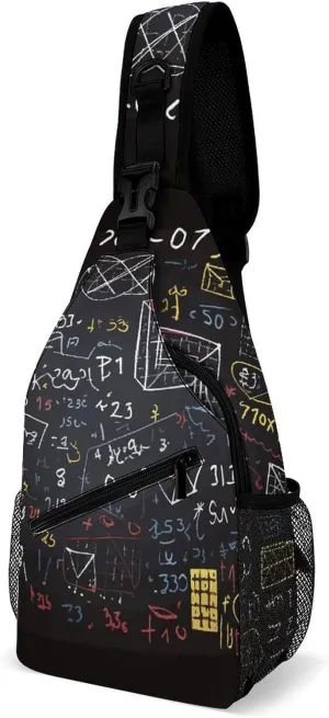Mathematics And Physics Sling Bag Crossbody Chest Bags Hiking Backpack Shoulder Backpack For Women Men Travel