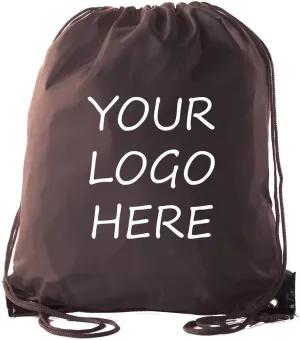 Mato & Hash Custom Bags With Your Logo | Promotional Drawstring Backpack - 500PK Brown CE2500