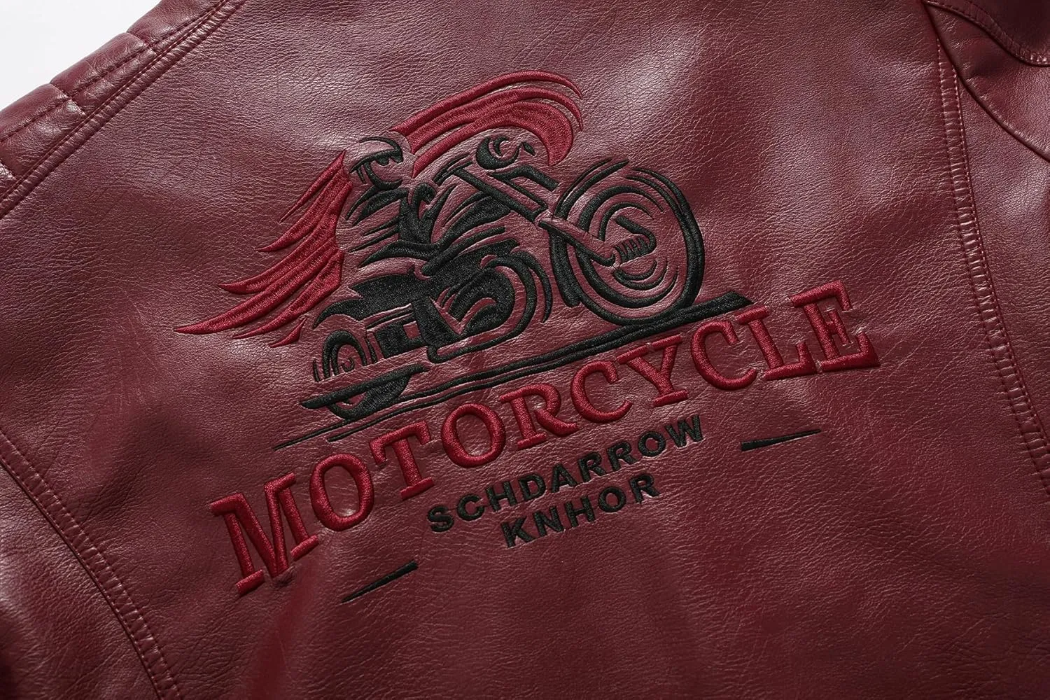 Men's Casual Stand Collar PU Faux Leather Zip-Up Motorcycle Bomber Jacket