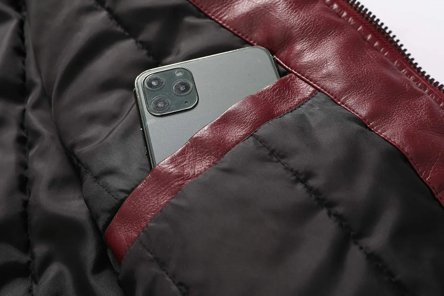 Men's Casual Stand Collar PU Faux Leather Zip-Up Motorcycle Bomber Jacket
