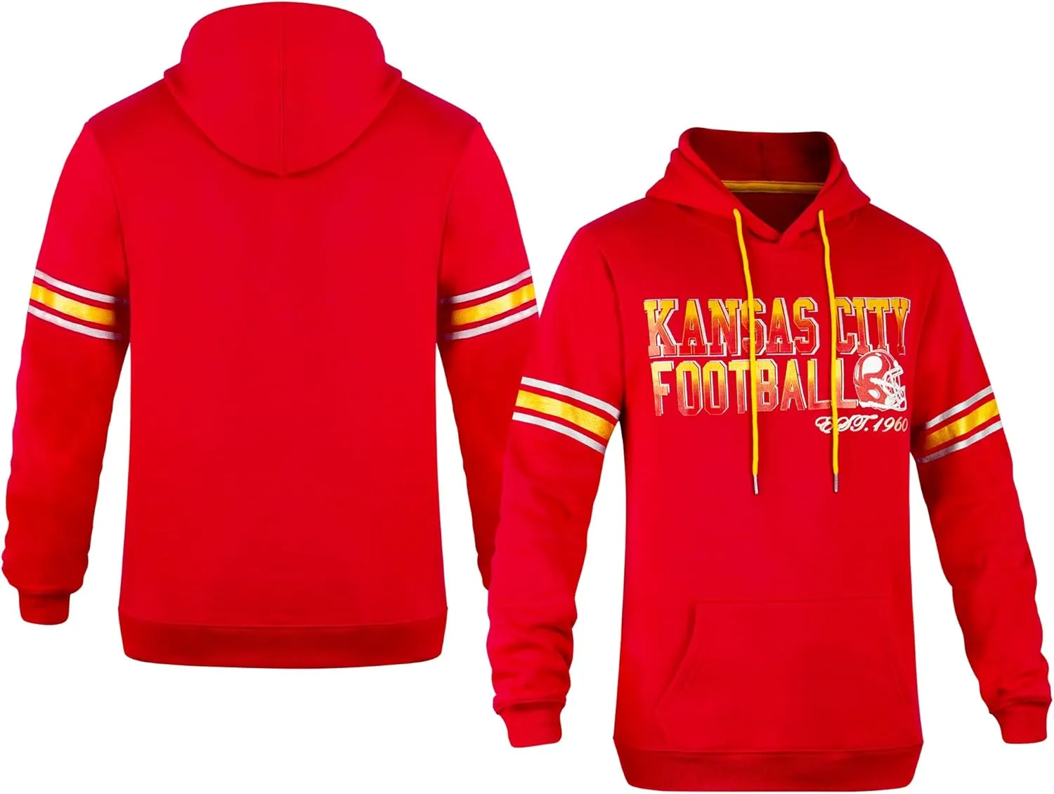 Mens City Football Athletic Fleece Hoodies Pullover Stripes Sweatshirts