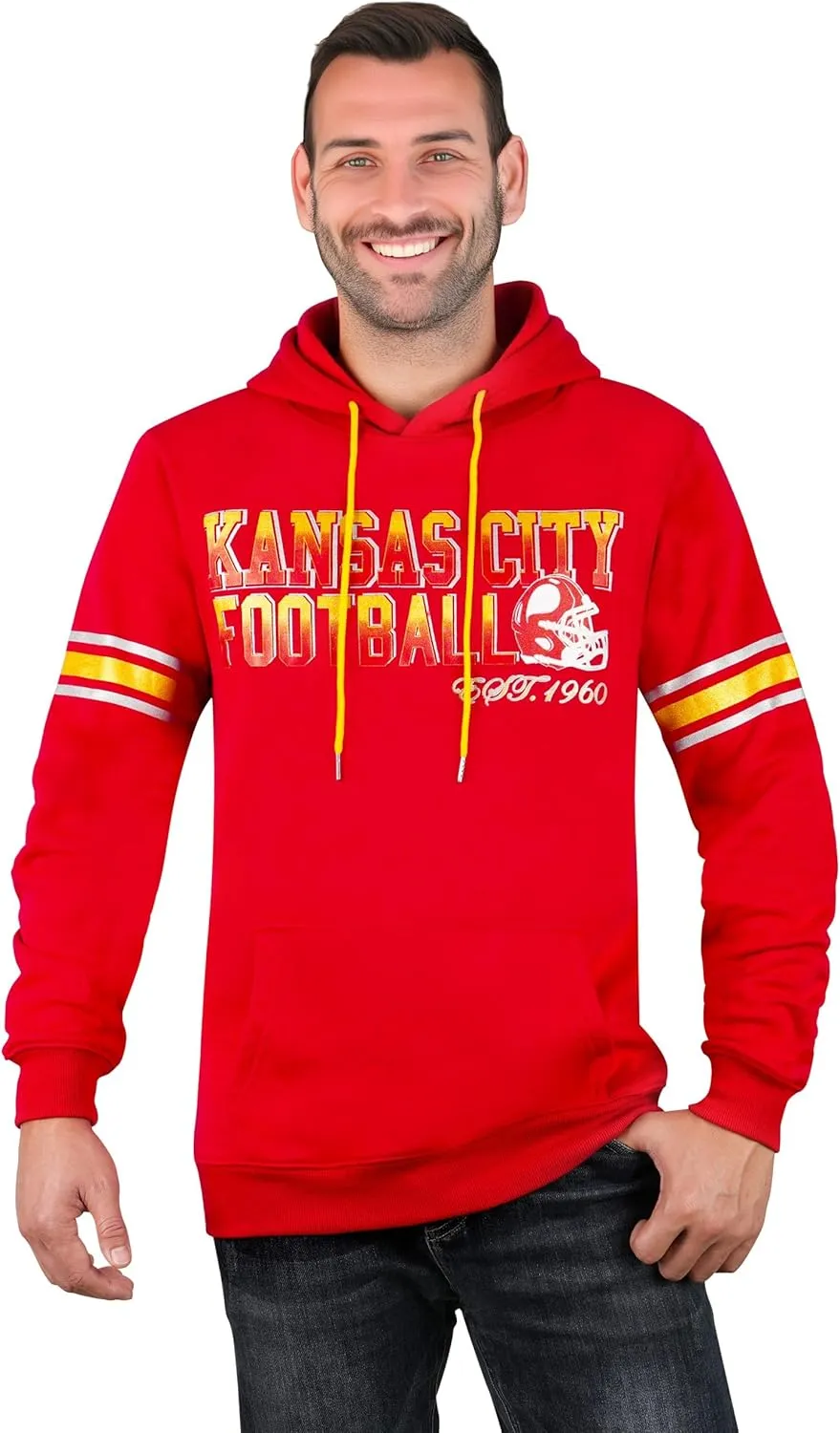 Mens City Football Athletic Fleece Hoodies Pullover Stripes Sweatshirts