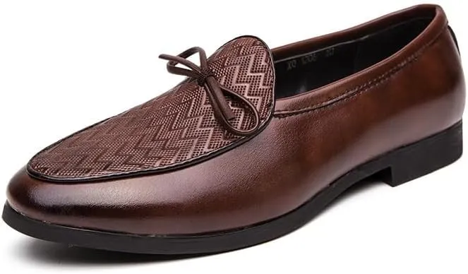 Men's Luxury Dress Shoes Formal Business Slip On Leather Oxfords Double Buckle Brogue Oxfords for Men