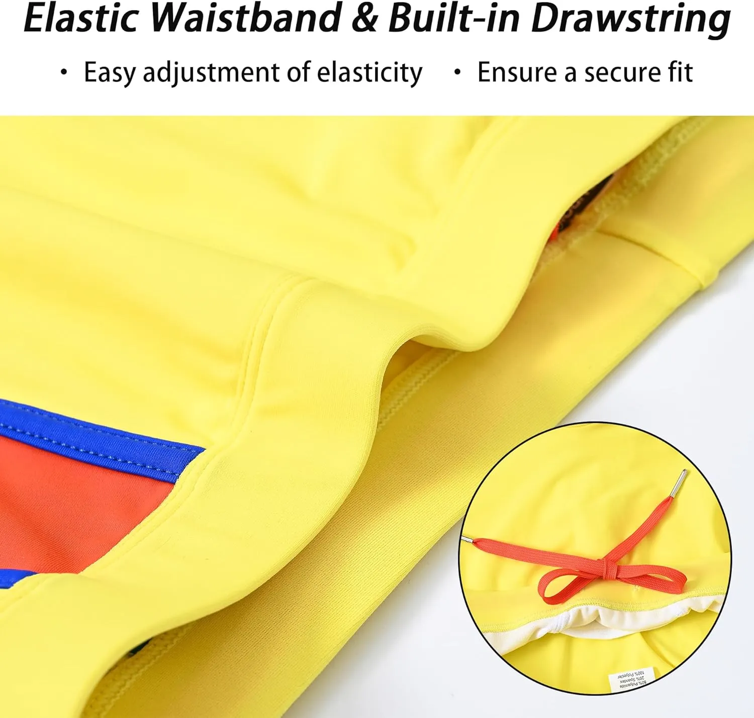 Men's Swimwear Adjustable Drawstring Double Layer Lined Bulge Pouch Swim Trunks Swimsuit Square Leg