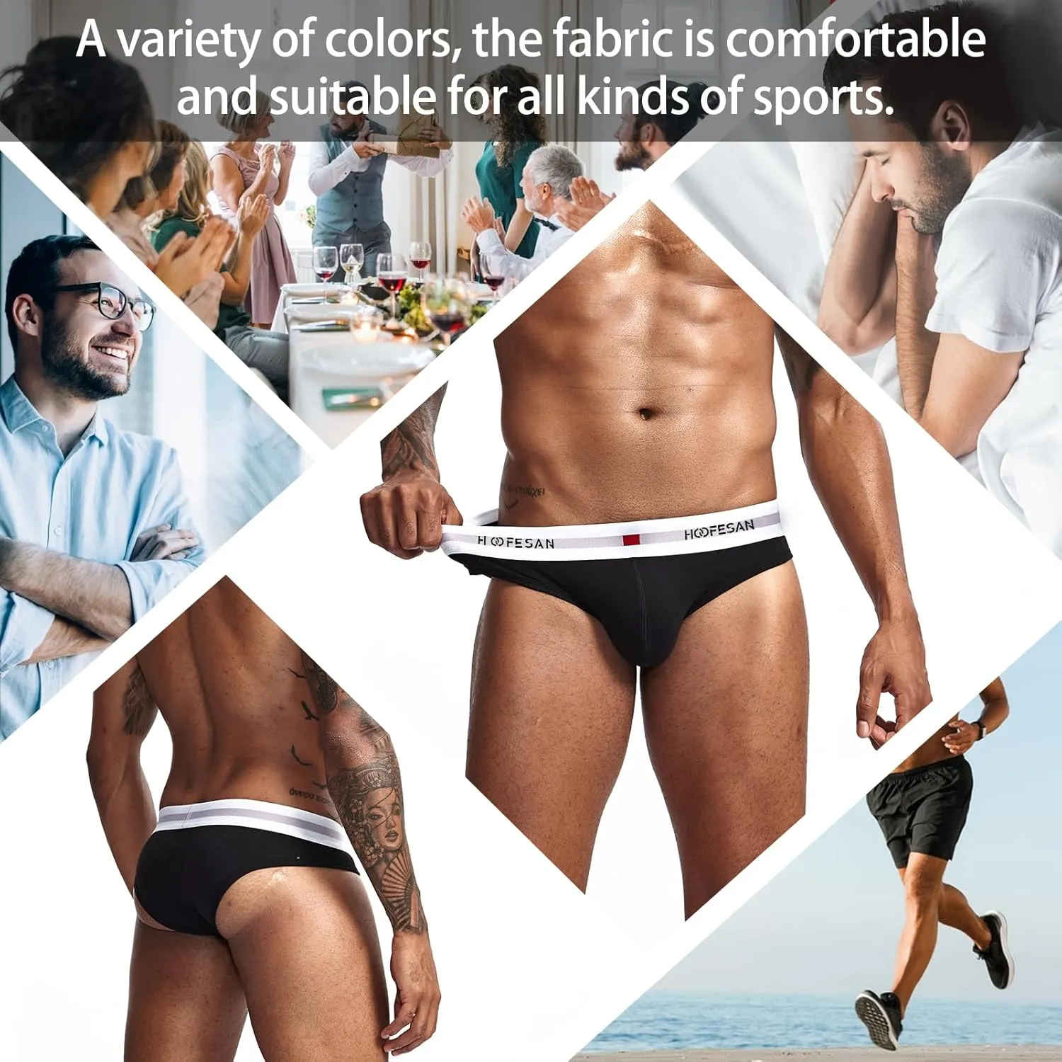 Mens Underwear Briefs Pack Stretch Cotton Low Rise Briefs for Men Wide Waistband Multipack