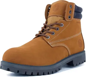 Men's Water Resistant Leather Work Boot Rubber Sole Construction Oil Resistant Utility Industrial Boots