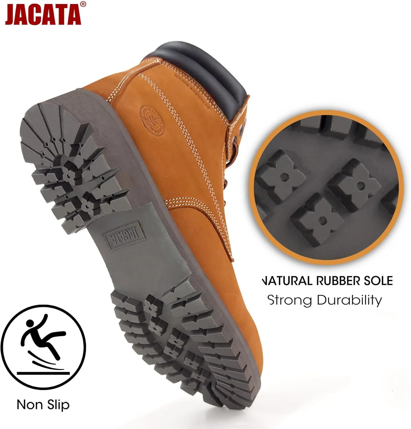 Men's Water Resistant Leather Work Boot Rubber Sole Construction Oil Resistant Utility Industrial Boots