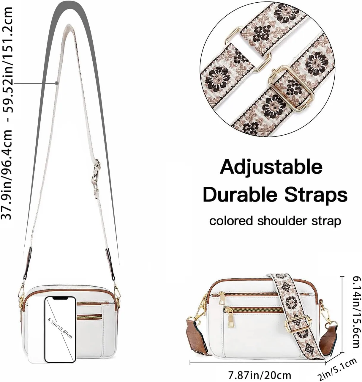Messenger bag for women, Crossbody Bags for Women Trendy Vegan Leather Handbags Adjustable Shoulder Strap Shoulder Bag