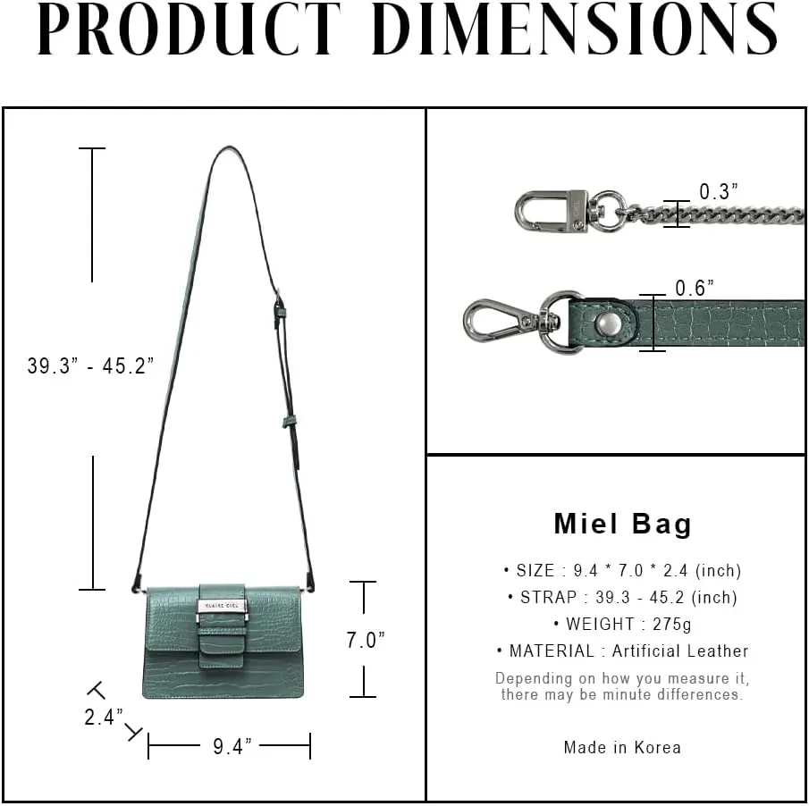 Miel Bag F Woman HandBags Cross and Shoulder Bag, Crocodile Texture, Two Strap Style