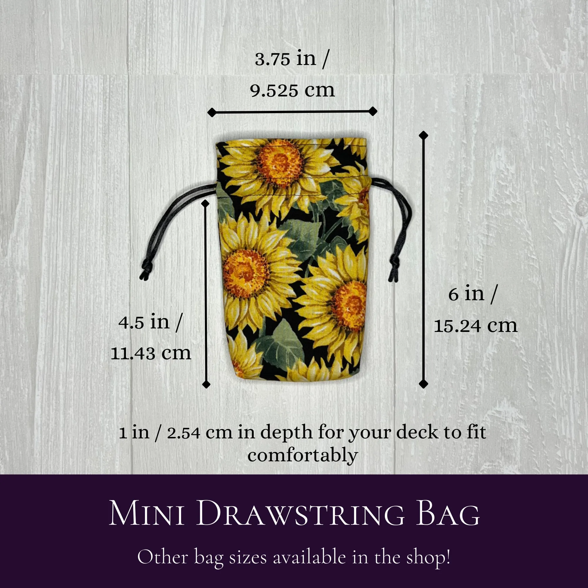 Mini Sized Sunflower Tarot Deck Bag