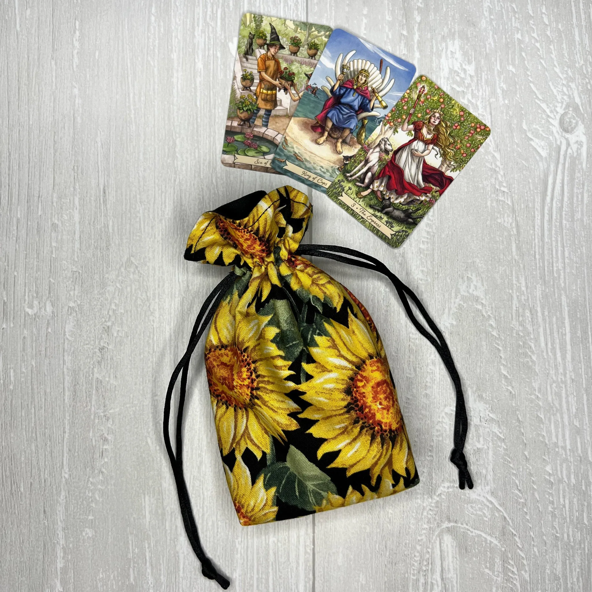 Mini Sized Sunflower Tarot Deck Bag