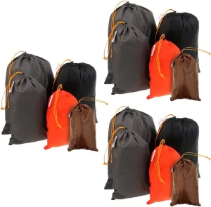 misppro 15Pack Lightweight Nylon Compression Stuff Sack Bag Waterproof Outdoor Camping Sleeping Bag Storage 5 Sizes