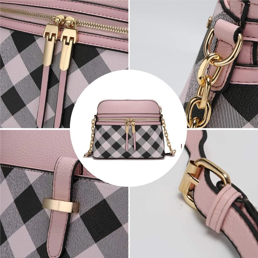 MKF Collection Crossbody Bag for Women, Vegan Leather Multi Pocket Messenger Purse, Shoulder Bag By Mia K