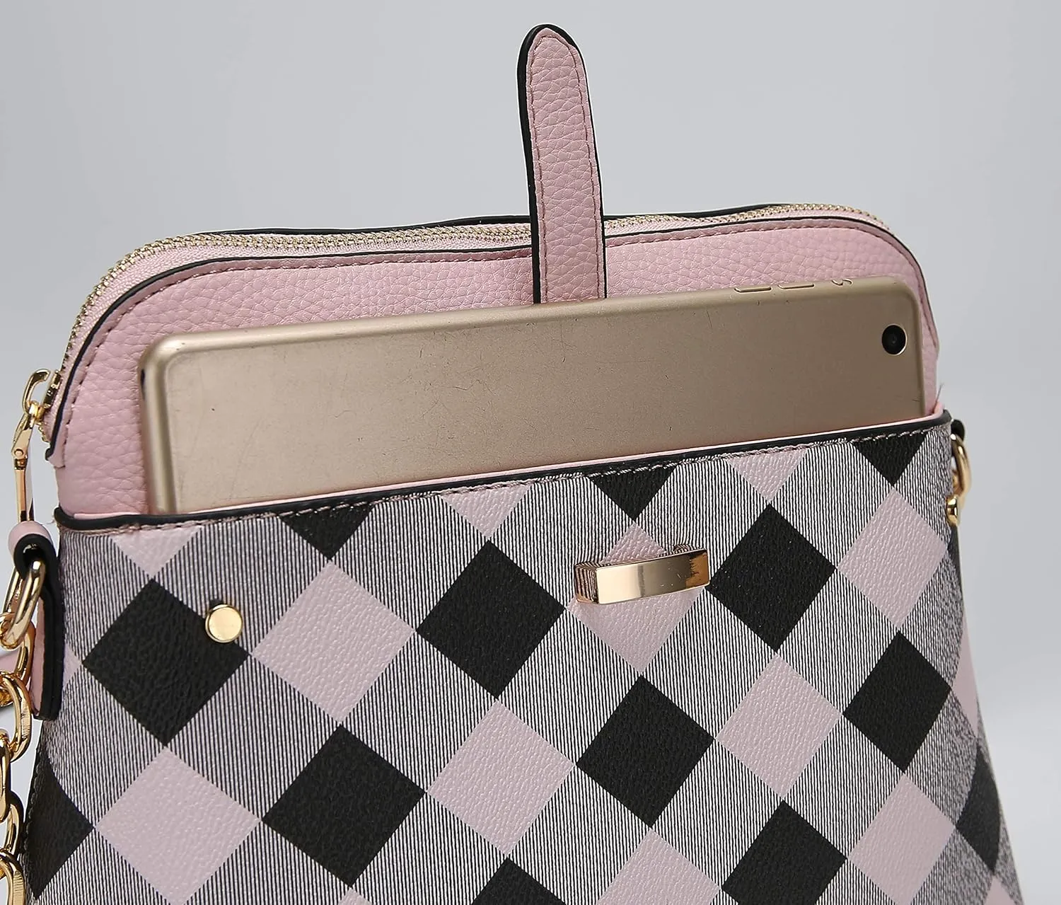 MKF Collection Crossbody Bag for Women, Vegan Leather Multi Pocket Messenger Purse, Shoulder Bag By Mia K
