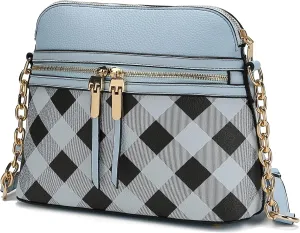 MKF Collection Crossbody Bag for Women, Vegan Leather Multi Pocket Messenger Purse, Shoulder Bag By Mia K
