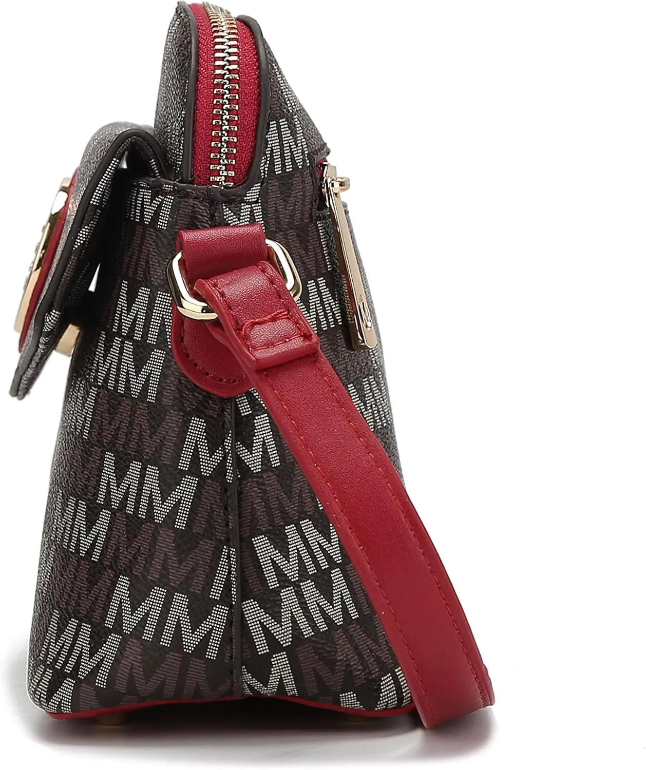 MKF Collection Signature Crossbody bag for women, Vegan leather Shoulder bag Zipper closure Messenger Handbag Purse By Mia K