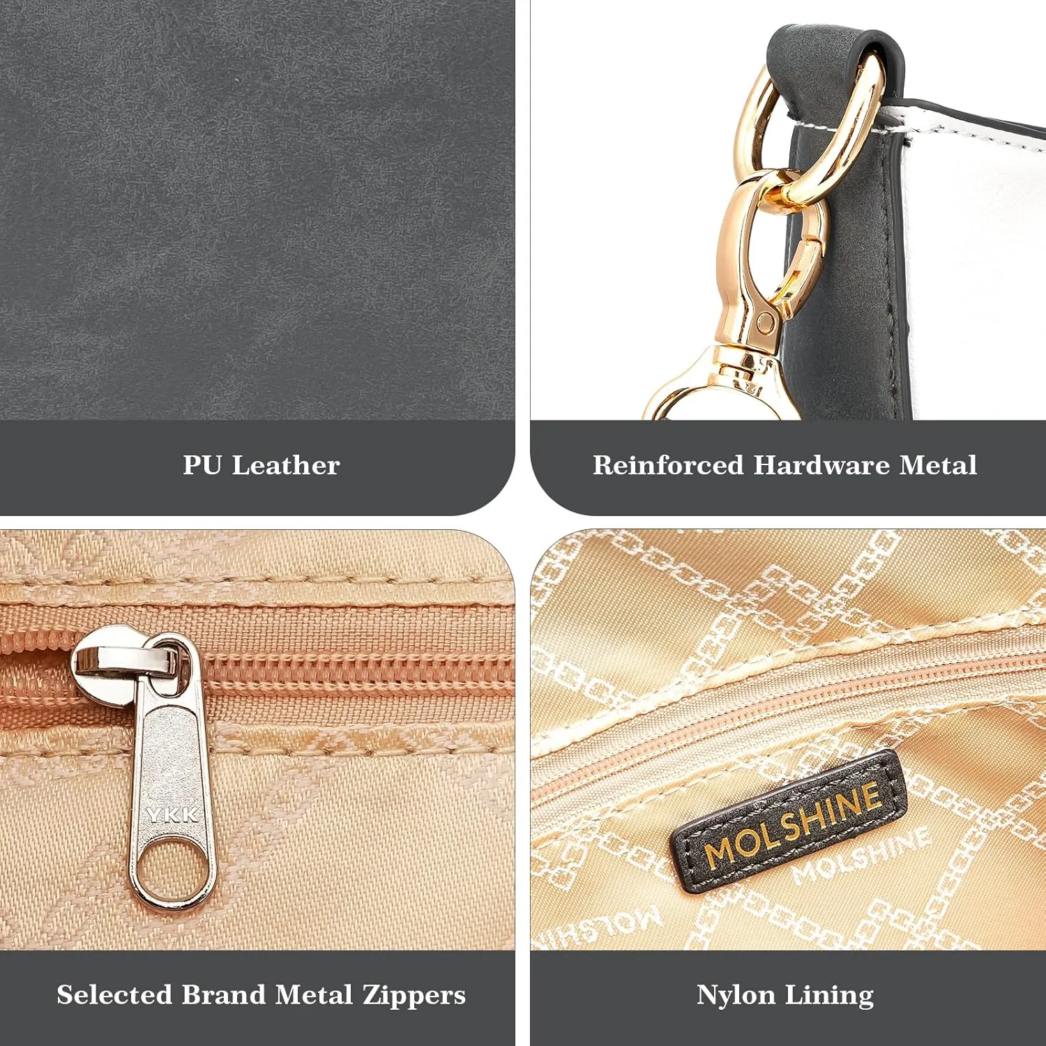 molshine Crossbody Bags for Women, PU Leather Shoulder Handbag with Adjustable Wide Strap DLK0061
