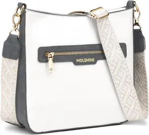 molshine Crossbody Bags for Women, PU Leather Shoulder Handbag with Adjustable Wide Strap DLK0061