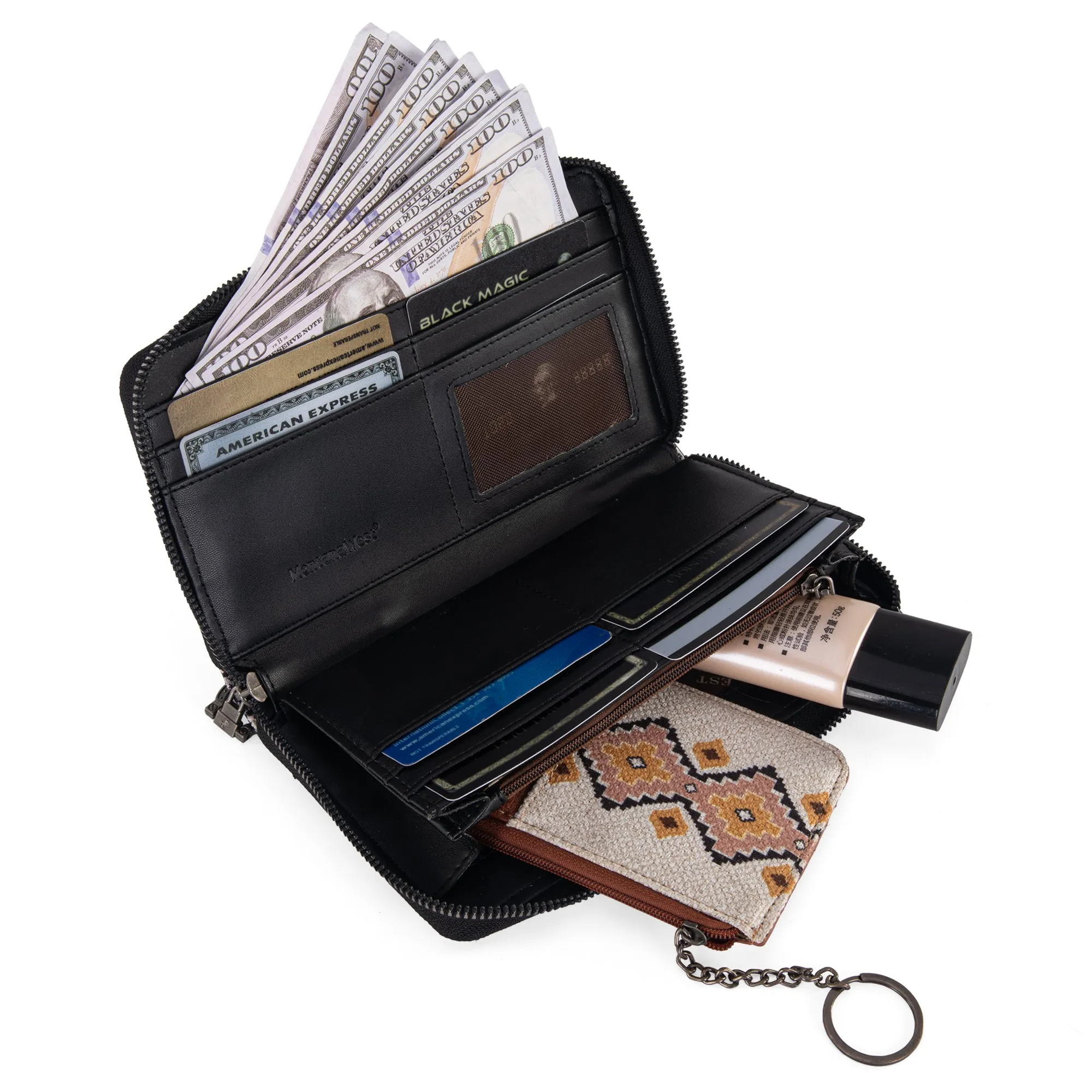 Montana West Southwestern Print Whipstitch Wallet