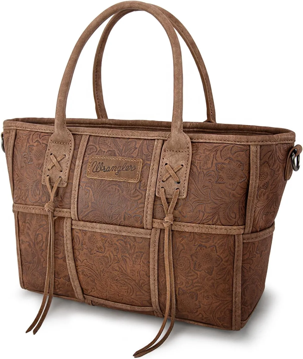 Montana West Wrangler Woven Tote Bag for Women Western Floral Tooled Purses and Handbags