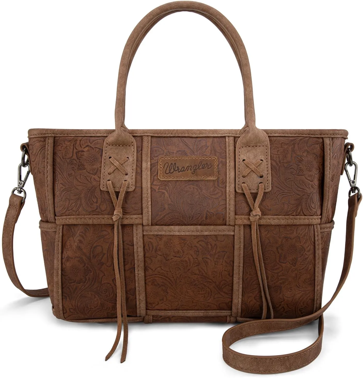 Montana West Wrangler Woven Tote Bag for Women Western Floral Tooled Purses and Handbags