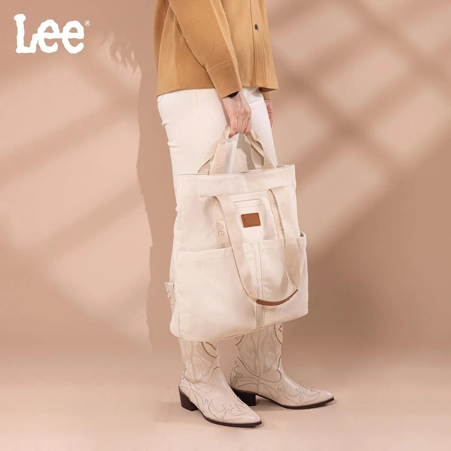 Montana West x Lee Canvas Tote Bag for Women with 2 Front Pockets Top-Handle Handbag & Shoulder Bag
