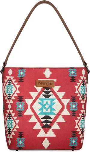 Montana West x Wrangler Hobo Bag for Women Aztec Boho Shoulder Purse with Wide Strap