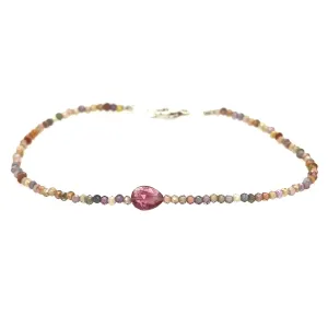 Multi Spinel   Pink Tourmaline Bracelet
