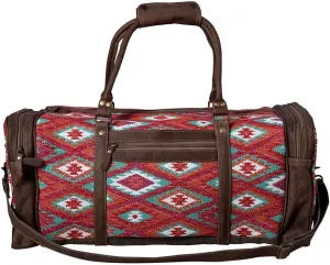 Myra Bag Duffle Bag for Women - Western Upcycled Canvas Leather Shoulder Bag - High Trails