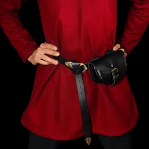 Mythrojan Handmade Medieval Leather Belt Bumbag Pouch Purse for Weekend Events and Festivals