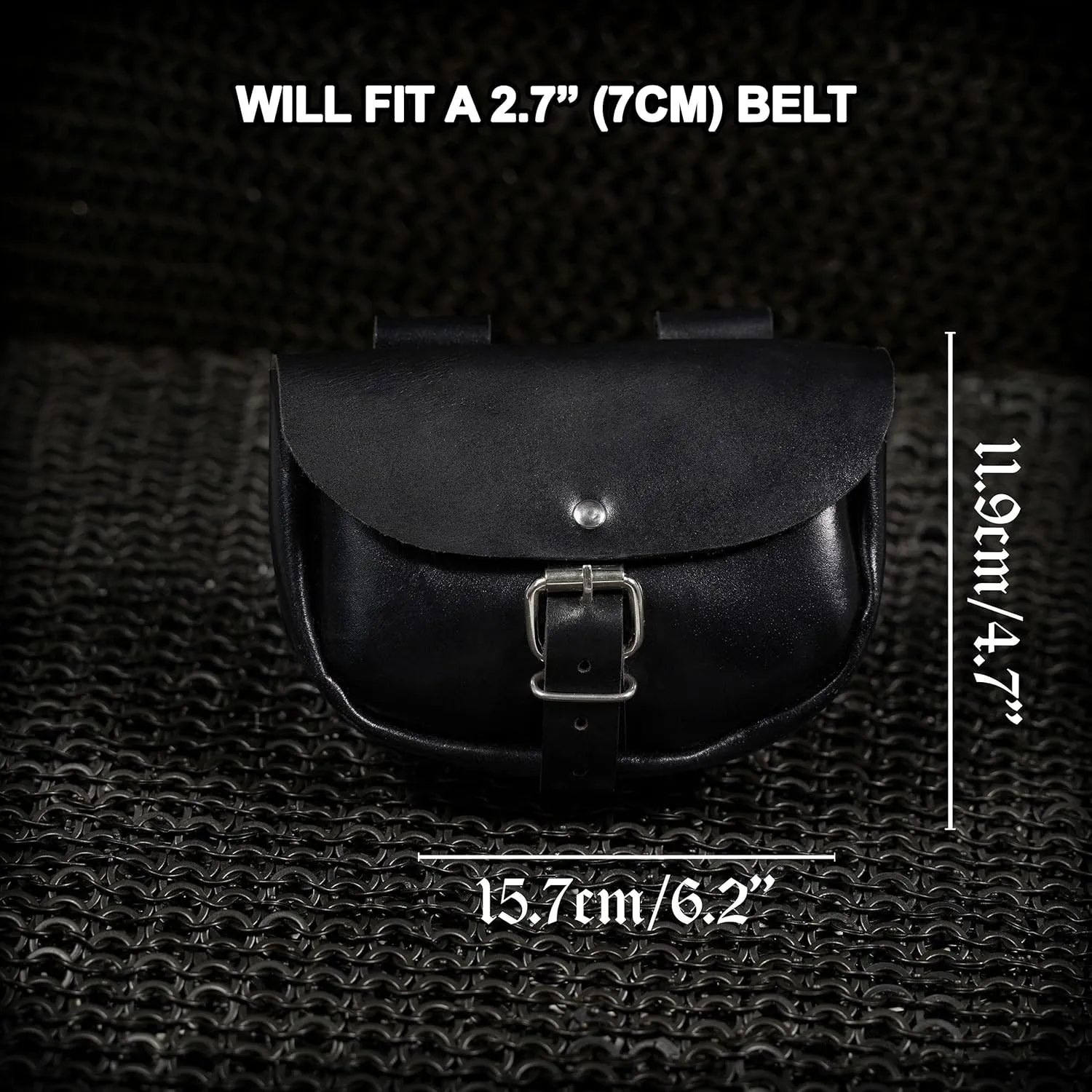 Mythrojan Handmade Medieval Leather Belt Bumbag Pouch Purse for Weekend Events and Festivals