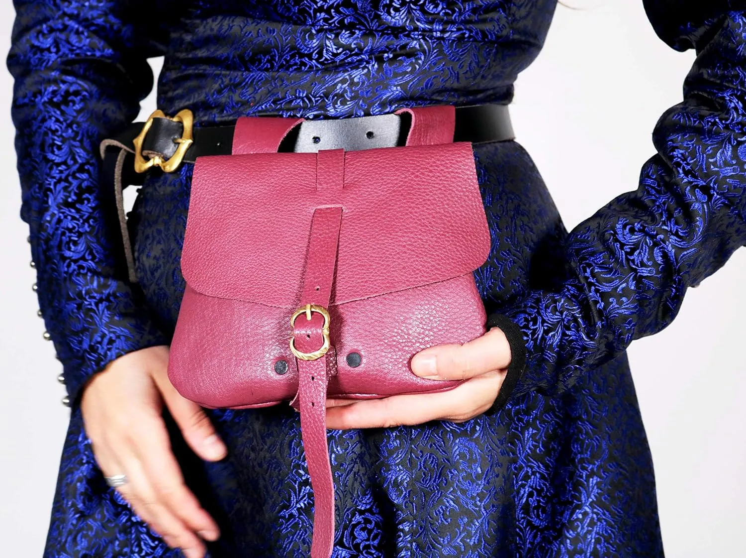 Mythrojan Late Medieval Belt Bag, Ideal for SCA Renaissance LARP Reenactment & Ren Fair