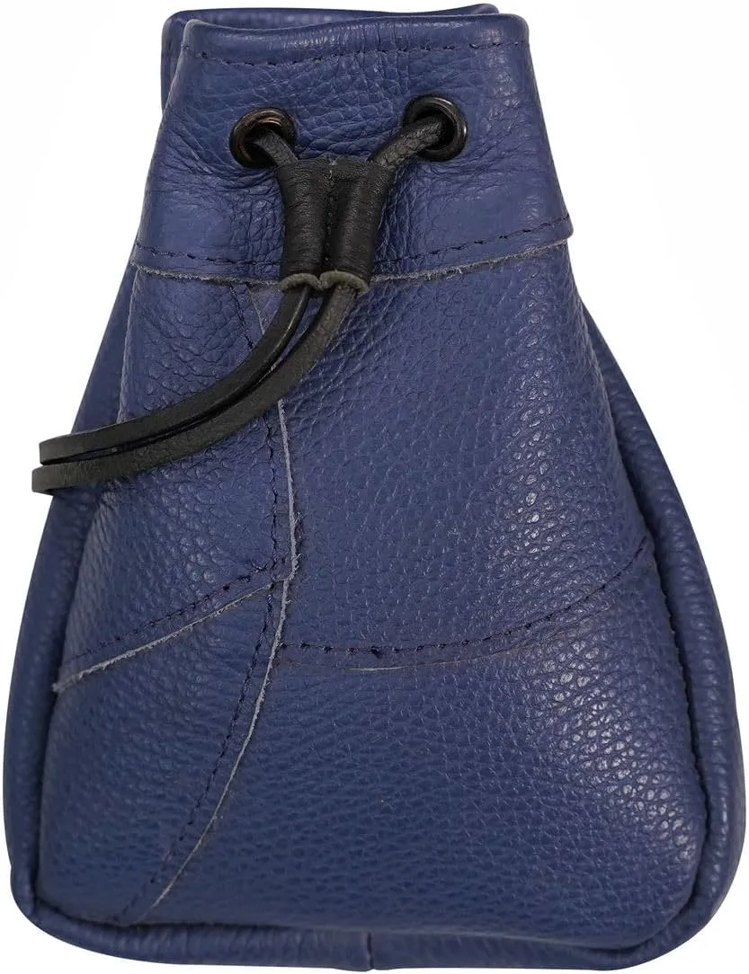 Mythrojan Medieval Drawstring Bag, Ideal for SCA LARP Reenactment & Ren fair-Full Grain Leather