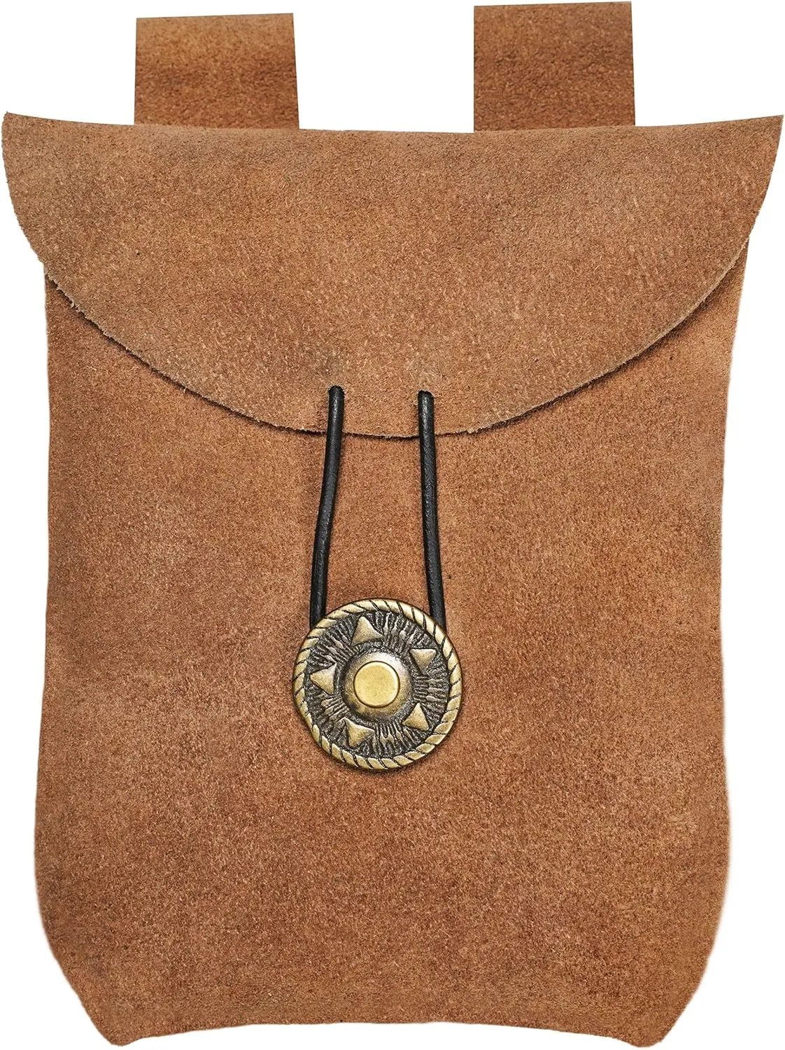 Mythrojan Medieval Renaissance Suede Jewelry Belt Pouch LARP Costume Waist Bag - Brown