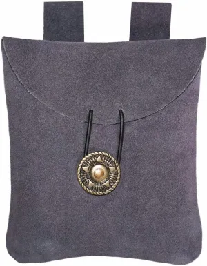 Mythrojan Medieval Renaissance Suede Jewelry Belt Pouch LARP Costume Waist Bag – Dark Blue