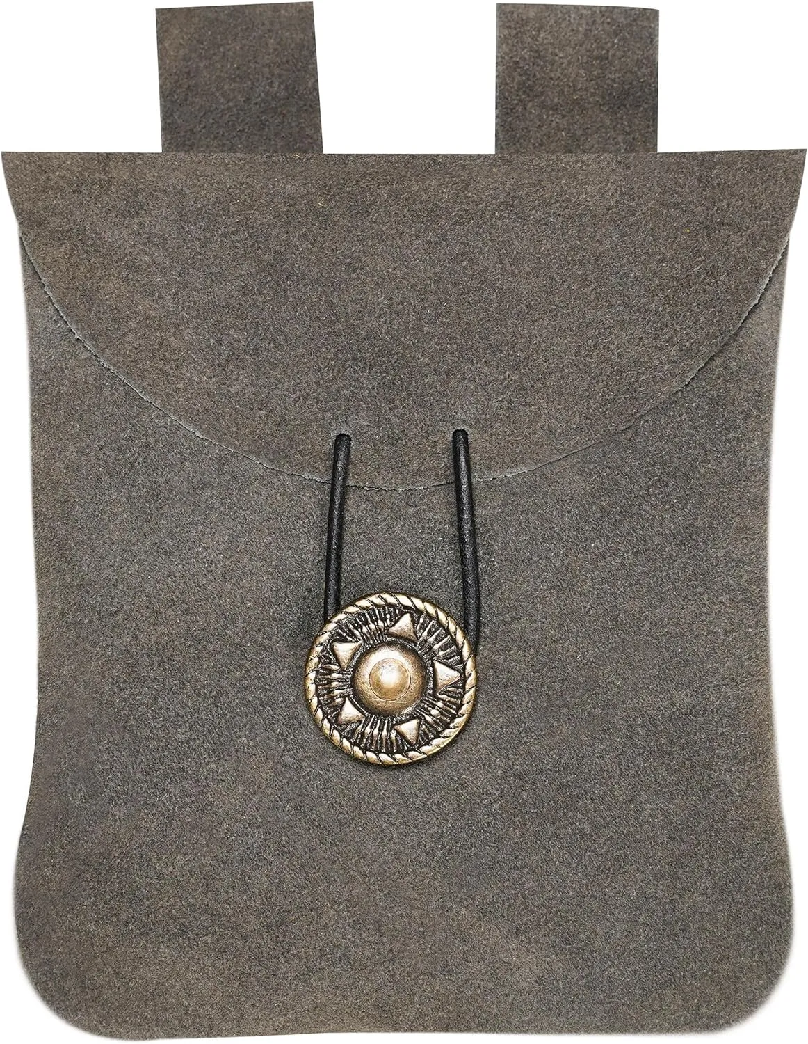 Mythrojan Medieval Renaissance Suede Jewelry Belt Pouch LARP Costume Waist Bag - Grey