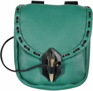 Mythrojan Viking Leather Belt Bag - Medieval & Renaissance Costume Accessories - LARP Waist Bag - Cosplay Coin Purse - Antique Vintage Coin Pouch