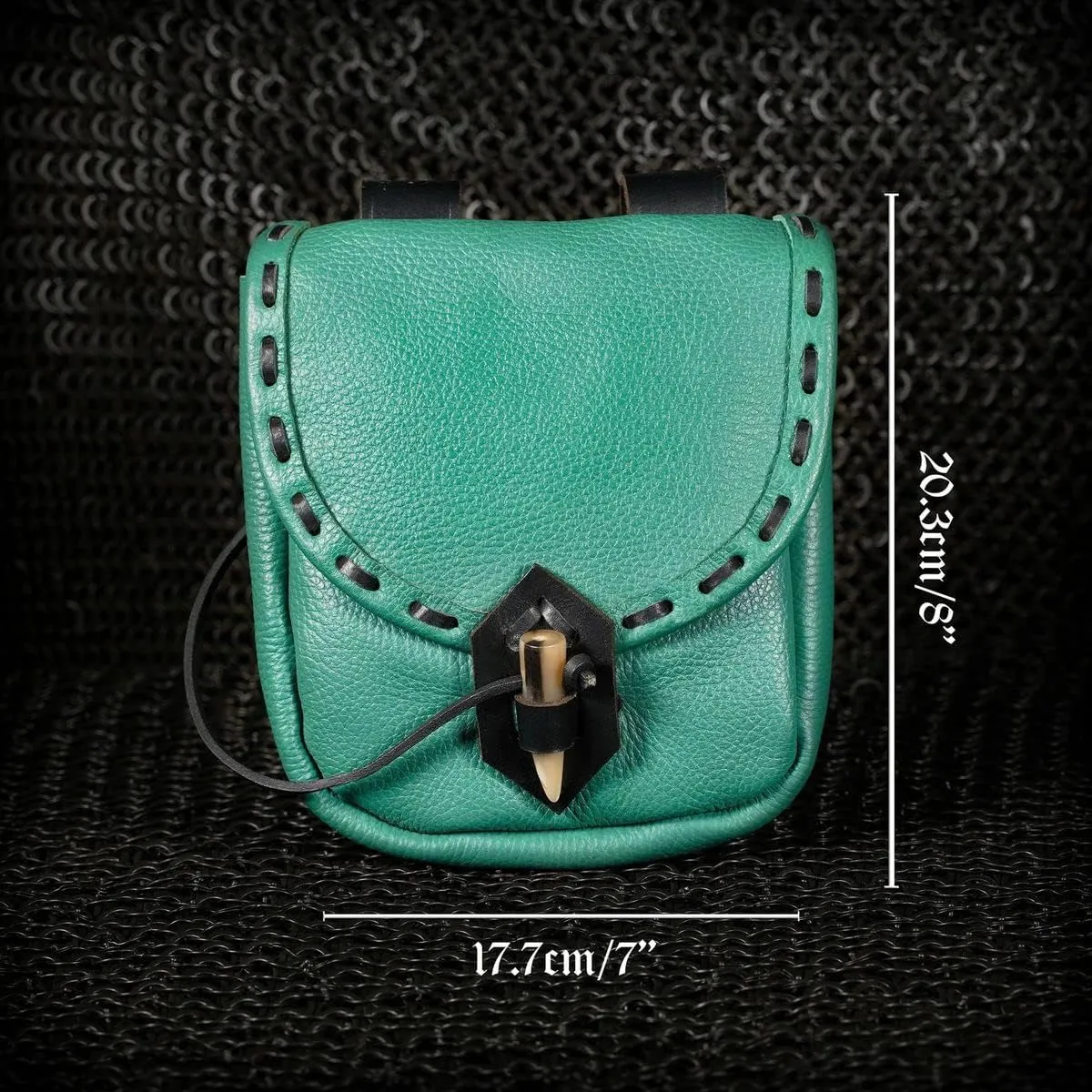 Mythrojan Viking Leather Belt Bag - Medieval & Renaissance Costume Accessories - LARP Waist Bag - Cosplay Coin Purse - Antique Vintage Coin Pouch