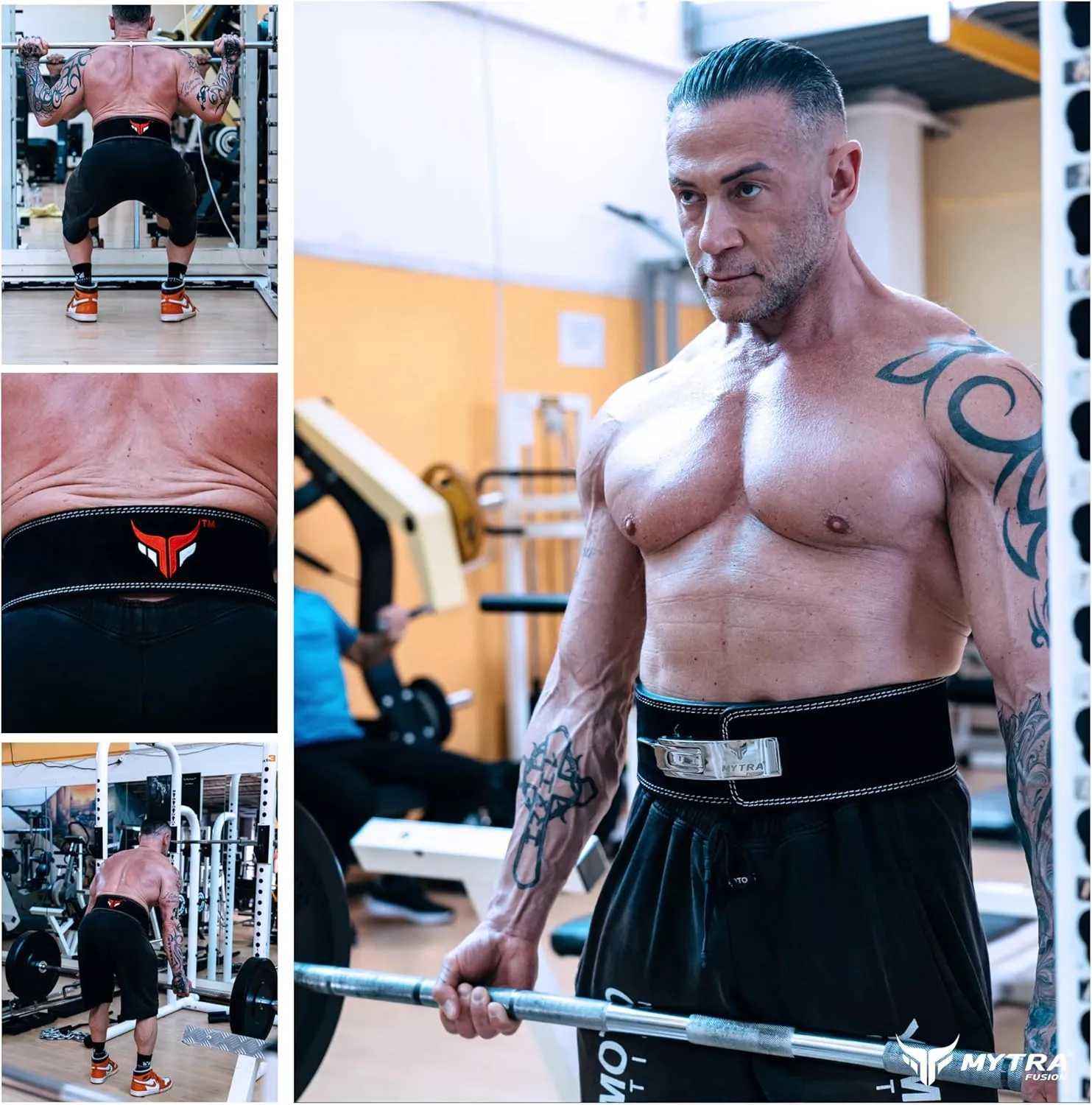 Mytra Fusion Weight Lifting Belt for Men and Women Gym Belt 10MM Thick and 4" wide 100% Genuine Leather Workout Belt for Weightlifting, Powerlifting, Gym, Training and Bodybuilding