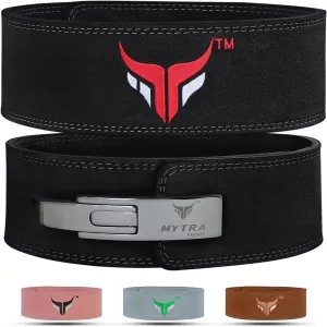 Mytra Fusion Weight Lifting Belt for Men and Women Gym Belt 10MM Thick and 4" wide 100% Genuine Leather Workout Belt for Weightlifting, Powerlifting, Gym, Training and Bodybuilding