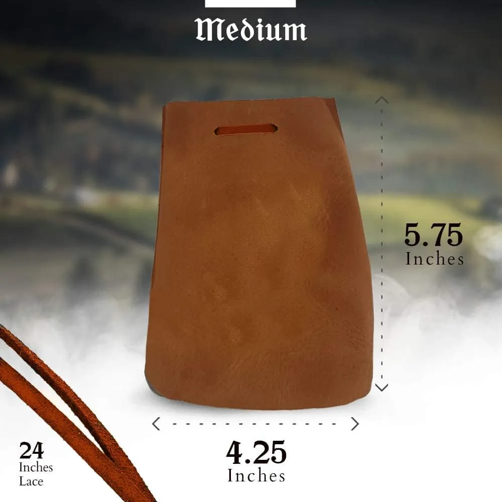 Nabob Leather Leather Drawstring Pouch, Coin Bag, Medicine Tobacco Pouch Medieval Reenactment Made in U.S.A Size 5.75" x 4.25"