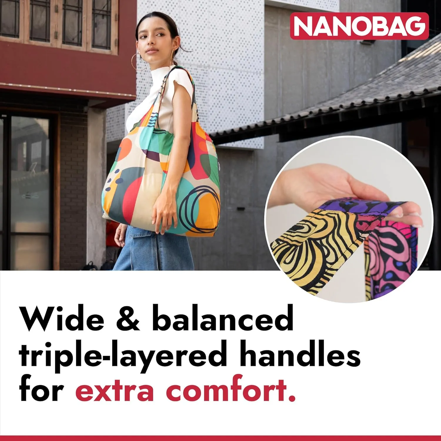 Nanobag Ultra-Lightweight Standard Tote Bag | Perfect for Travel, Shopping & Daily Use | Reusable - Tiny - Eco-Friendly (Standard, Stars)