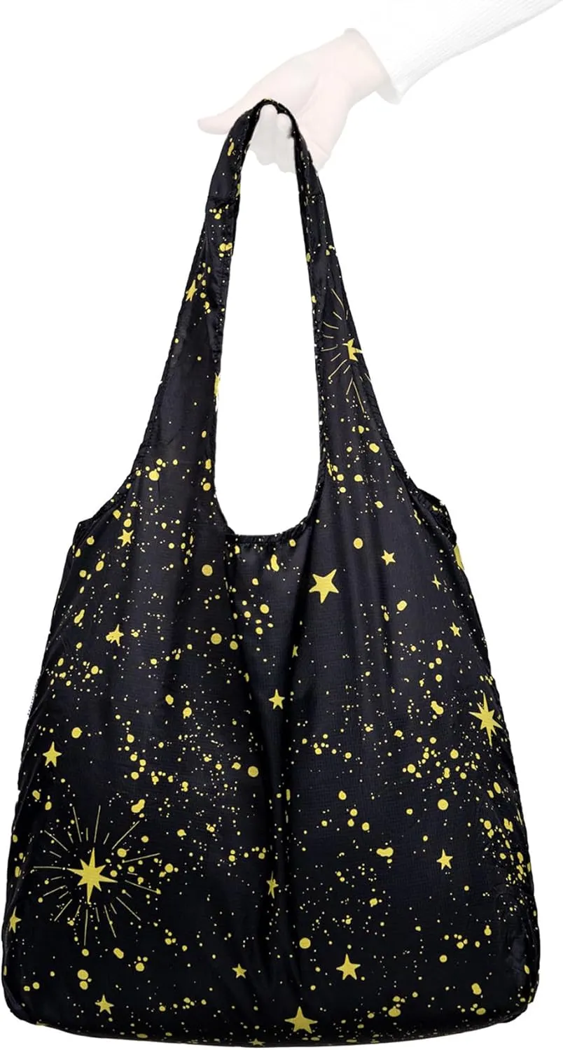 Nanobag Ultra-Lightweight Standard Tote Bag | Perfect for Travel, Shopping & Daily Use | Reusable - Tiny - Eco-Friendly (Standard, Stars)