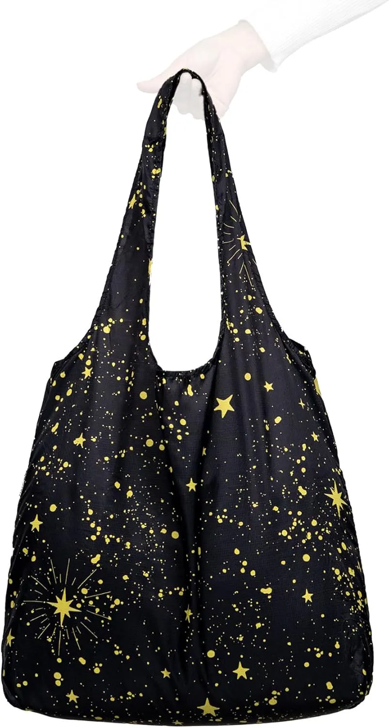 Nanobag Ultra-Lightweight Standard Tote Bag | Perfect for Travel, Shopping & Daily Use | Reusable - Tiny - Eco-Friendly (Standard, Stars)