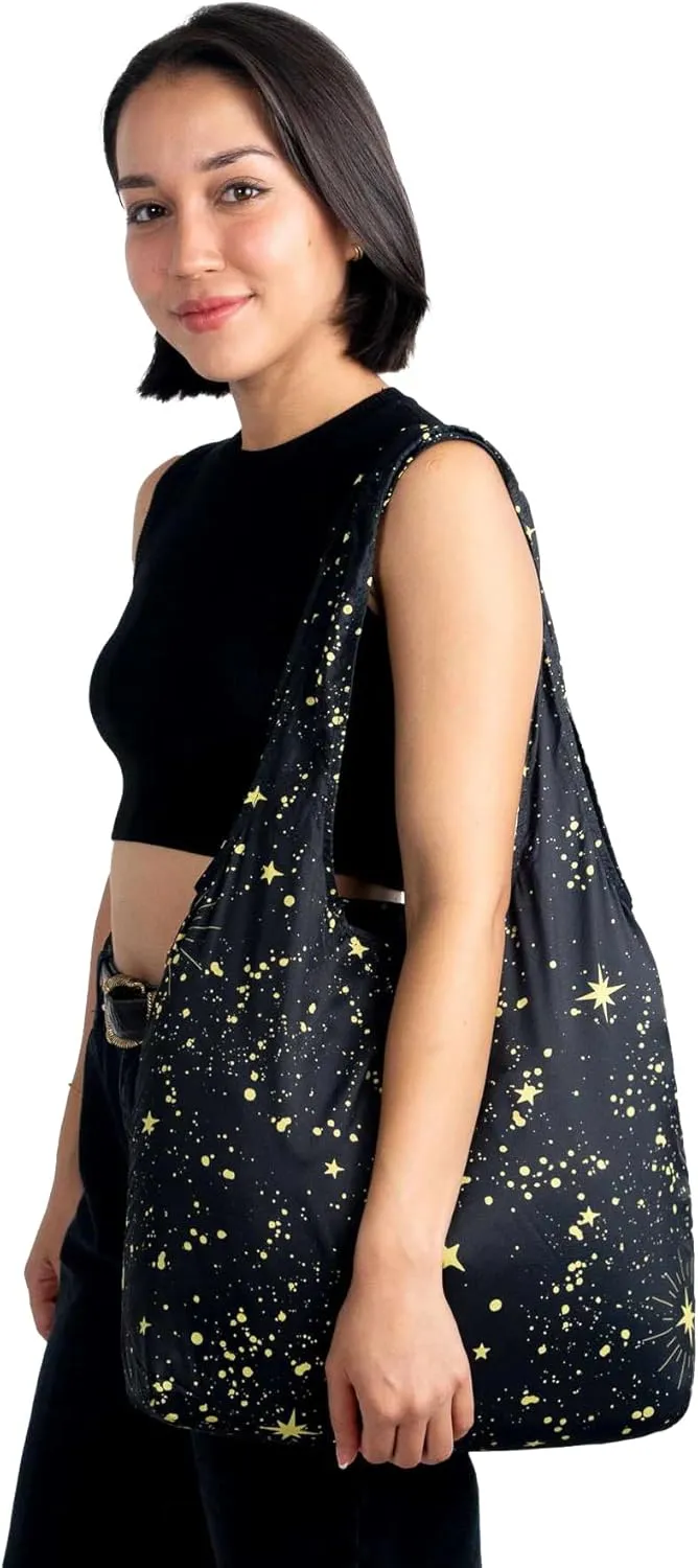 Nanobag Ultra-Lightweight Standard Tote Bag | Perfect for Travel, Shopping & Daily Use | Reusable - Tiny - Eco-Friendly (Standard, Stars)