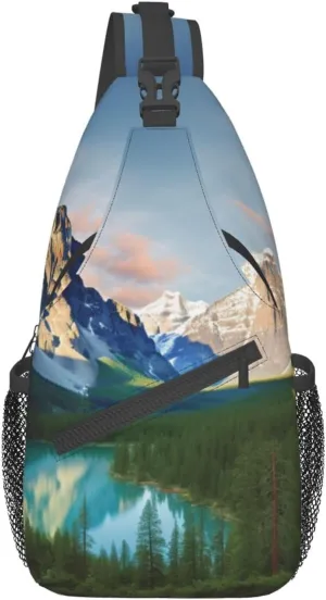 National Park Print Sling Backpack Travel Sling Bag Casual Chest Bag Hiking Daypack Crossbody Bag For Men Women