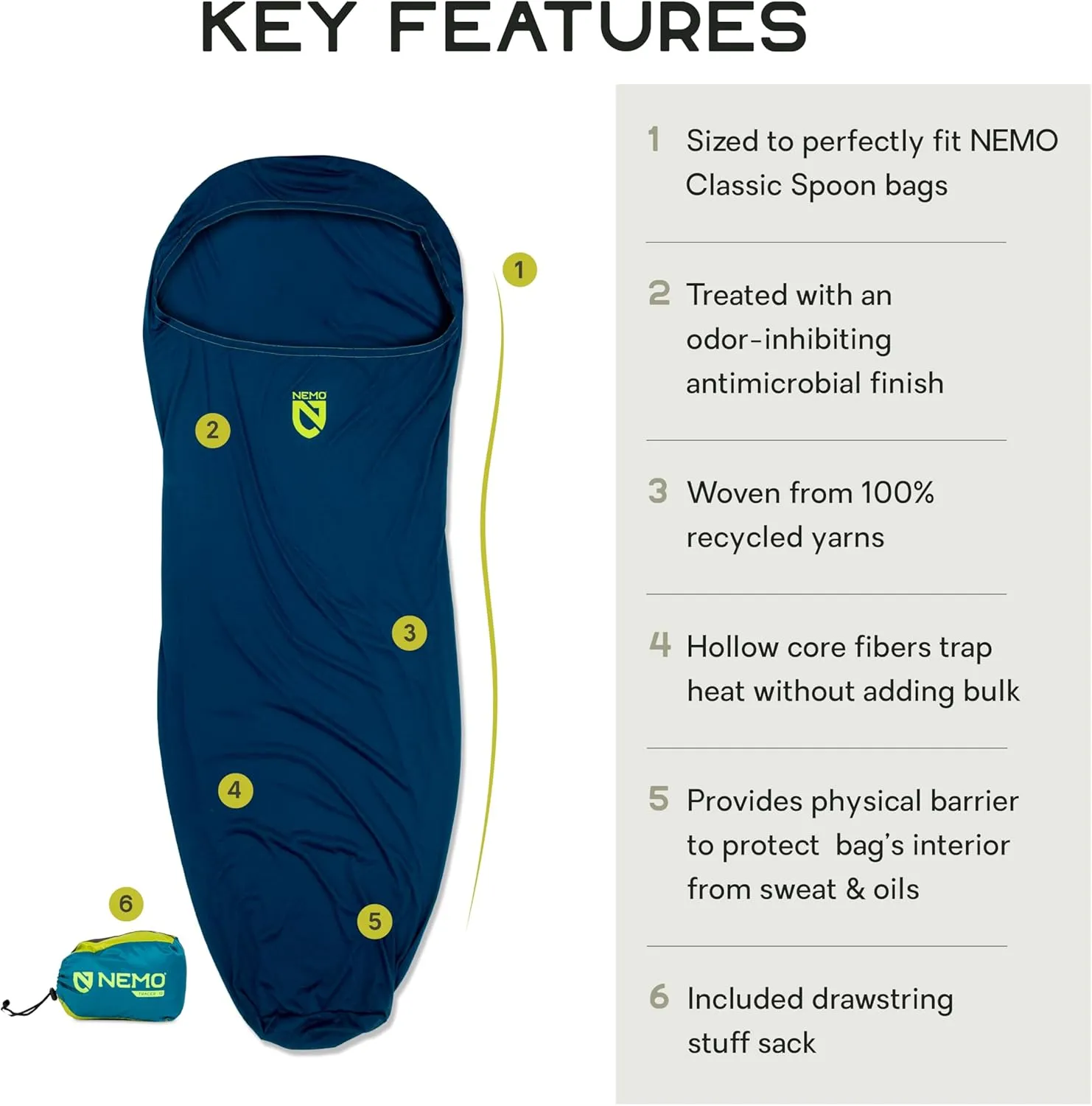 NEMO Equipment Tracer Sleeping Bag Liner
