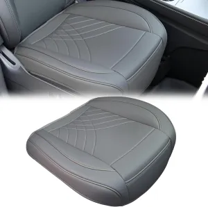 Nilight Car Seat Cushion Cover Gray Geometric Embroidered Leather Front Seats Waterproof Anti-Slip Comes with Storage Bag Wraps Bottom Fits Cars Sedan Van SUV Truck
